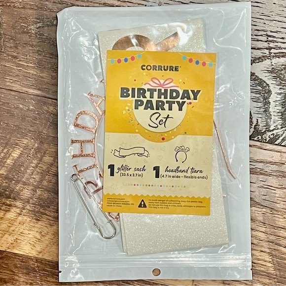 BIRTHDAY GIRL PARTY SET GLITTER SASH/HEADBAND TIARA - Picture 5 of 5